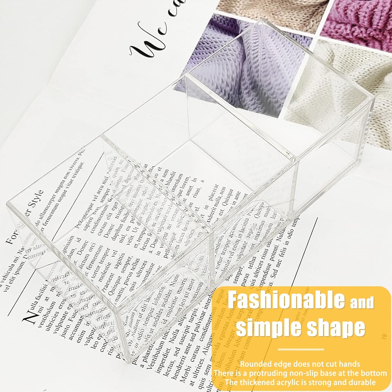 Clear Makeup Brush Organizer.Acrylic Cosmetic Brushes Storage Holder with 3 Slots.Pencil Pen Holder for Desk.Desk Organizer and Accessories for Vanity